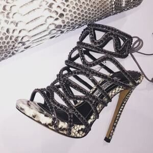 Francesco Sacco Swavoski Crystal Platform Heels